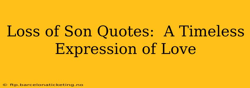 Loss of Son Quotes:  A Timeless Expression of Love