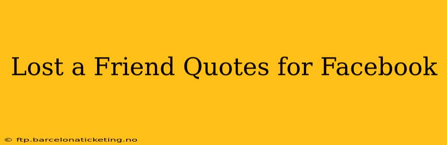 Lost a Friend Quotes for Facebook