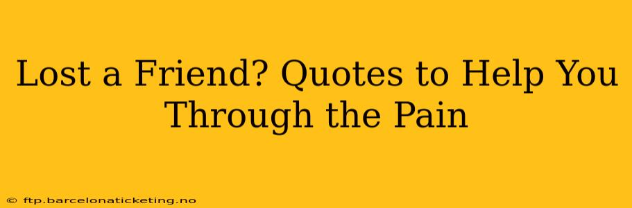 Lost a Friend? Quotes to Help You Through the Pain