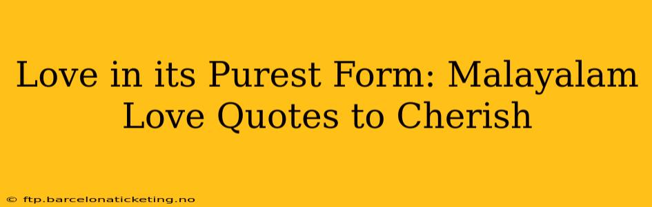 Love in its Purest Form: Malayalam Love Quotes to Cherish