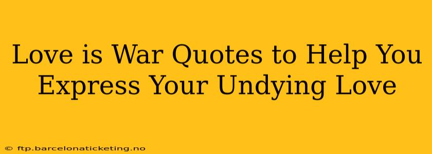 Love is War Quotes to Help You Express Your Undying Love