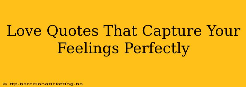 Love Quotes That Capture Your Feelings Perfectly
