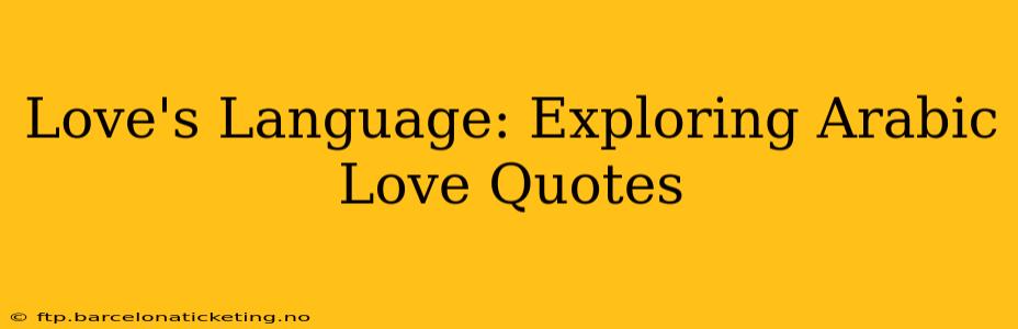 Love's Language: Exploring Arabic Love Quotes