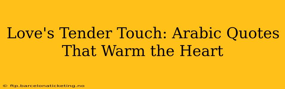Love's Tender Touch: Arabic Quotes That Warm the Heart