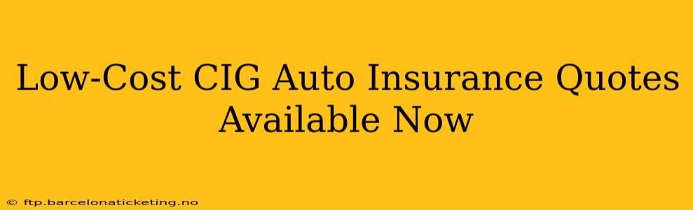 Low-Cost CIG Auto Insurance Quotes Available Now