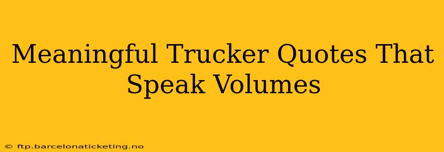 Meaningful Trucker Quotes That Speak Volumes