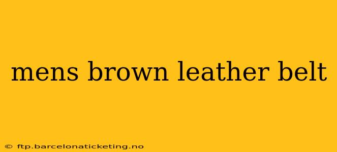 mens brown leather belt