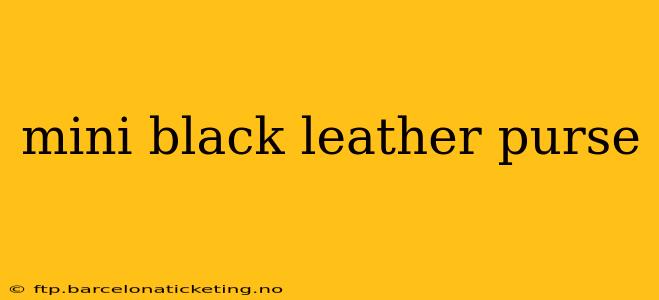 mini black leather purse