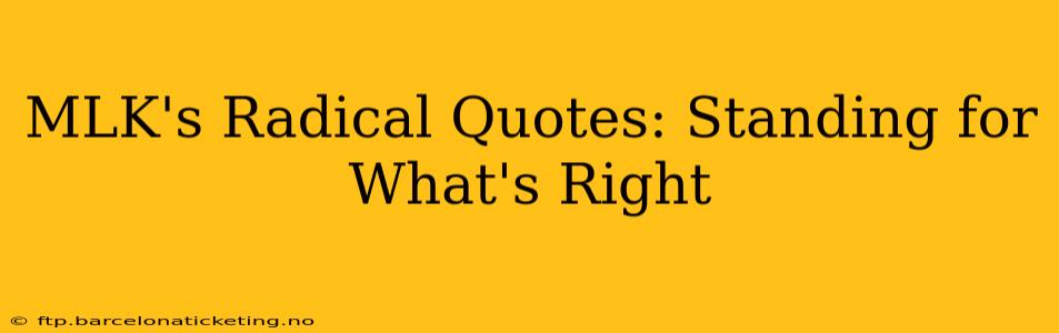 MLK's Radical Quotes: Standing for What's Right