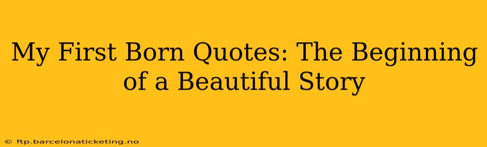 My First Born Quotes: The Beginning of a Beautiful Story