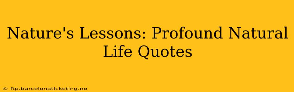 Nature's Lessons: Profound Natural Life Quotes