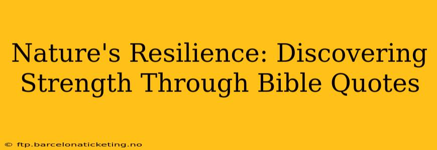 Nature's Resilience: Discovering Strength Through Bible Quotes