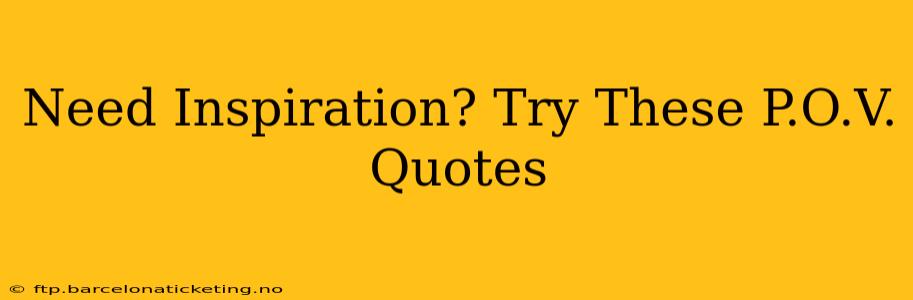 Need Inspiration? Try These P.O.V. Quotes
