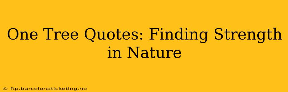 One Tree Quotes: Finding Strength in Nature