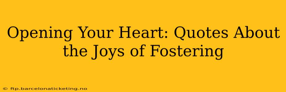 Opening Your Heart: Quotes About the Joys of Fostering