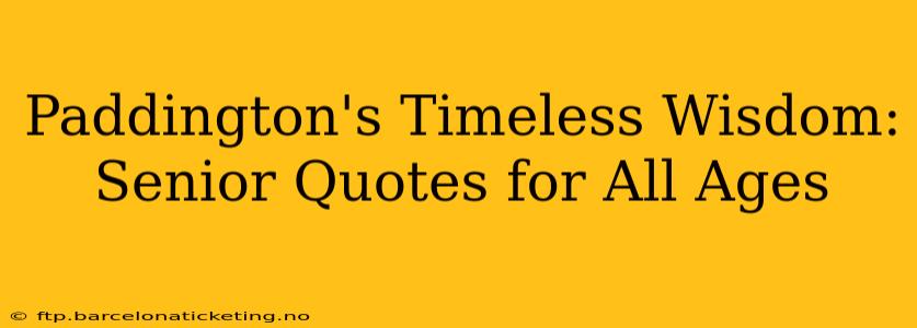 Paddington's Timeless Wisdom: Senior Quotes for All Ages