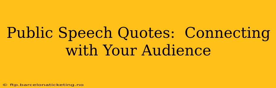 Public Speech Quotes:  Connecting with Your Audience
