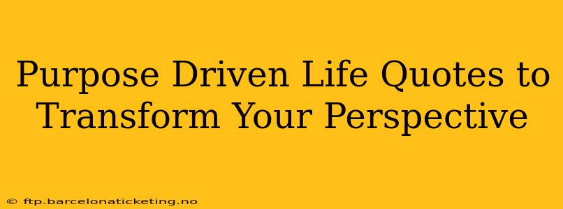 Purpose Driven Life Quotes to Transform Your Perspective