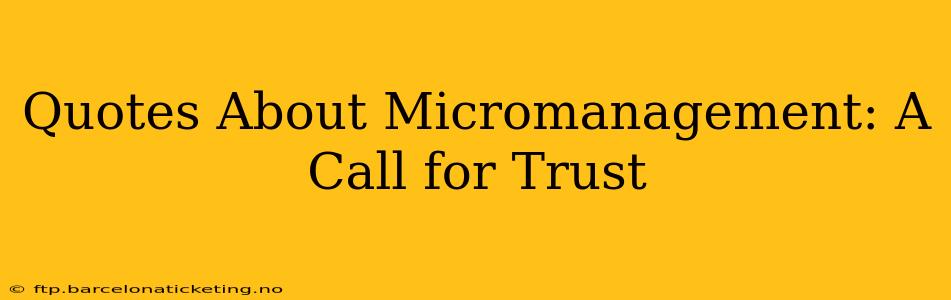 Quotes About Micromanagement: A Call for Trust
