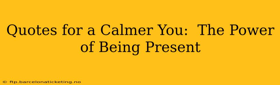 Quotes for a Calmer You:  The Power of Being Present