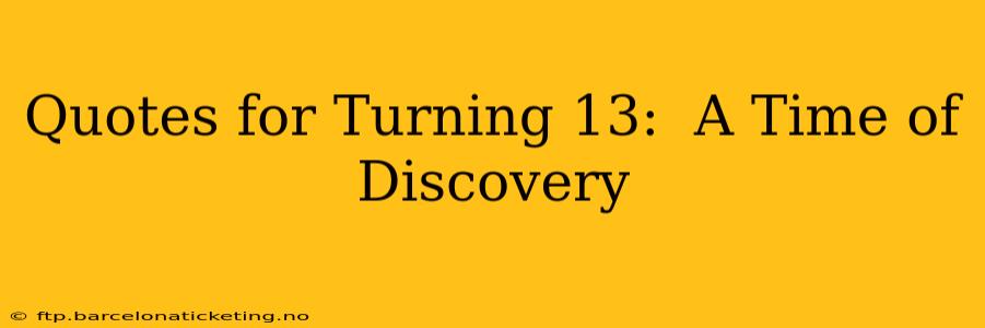 Quotes for Turning 13:  A Time of Discovery