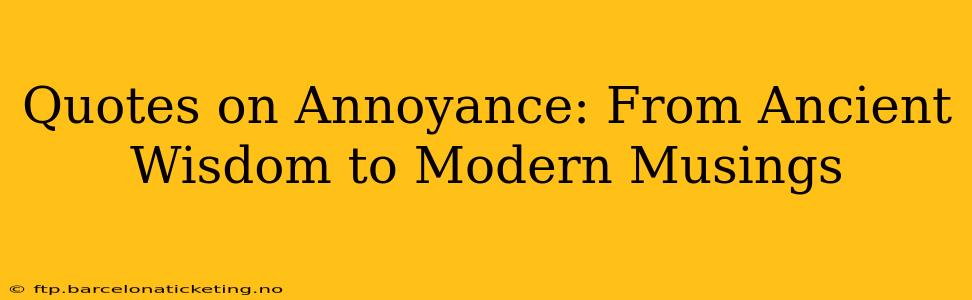 Quotes on Annoyance: From Ancient Wisdom to Modern Musings