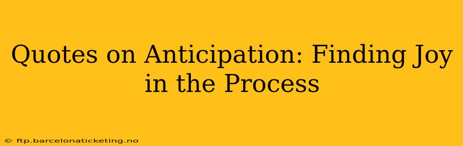 Quotes on Anticipation: Finding Joy in the Process