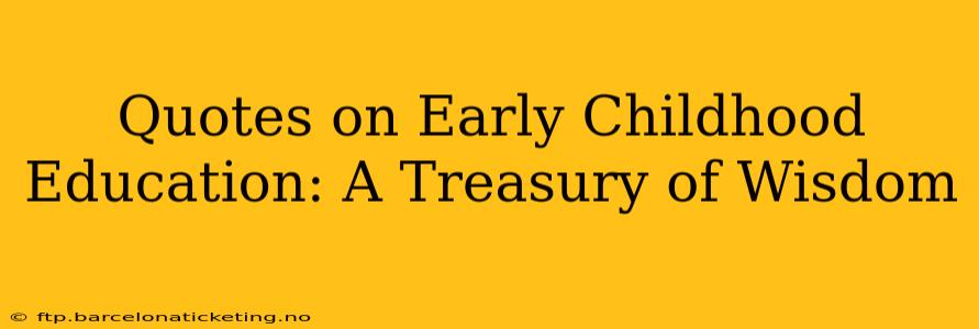Quotes on Early Childhood Education: A Treasury of Wisdom