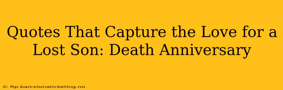 Quotes That Capture the Love for a Lost Son: Death Anniversary