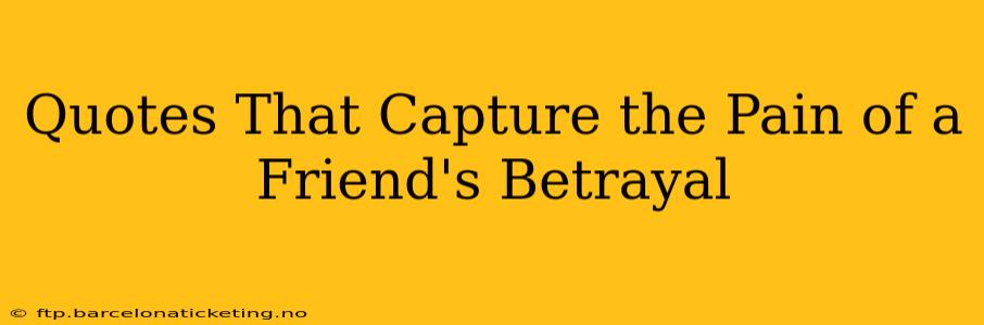 Quotes That Capture the Pain of a Friend's Betrayal