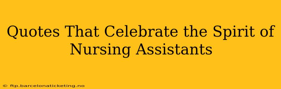 Quotes That Celebrate the Spirit of Nursing Assistants