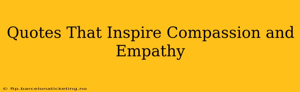 Quotes That Inspire Compassion and Empathy