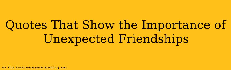 Quotes That Show the Importance of Unexpected Friendships