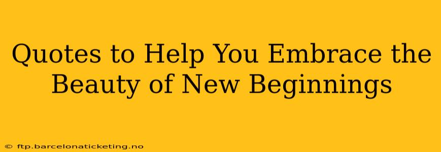Quotes to Help You Embrace the Beauty of New Beginnings