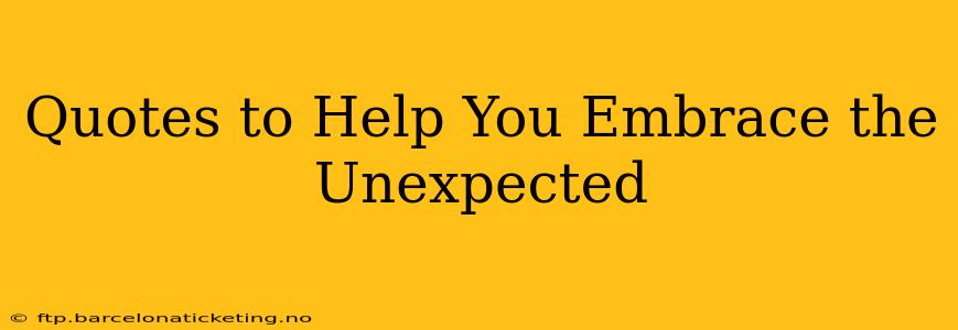 Quotes to Help You Embrace the Unexpected