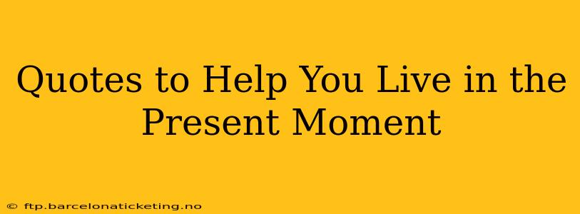 Quotes to Help You Live in the Present Moment