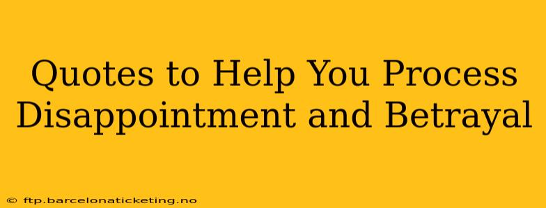 Quotes to Help You Process Disappointment and Betrayal
