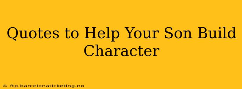 Quotes to Help Your Son Build Character