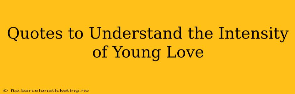 Quotes to Understand the Intensity of Young Love