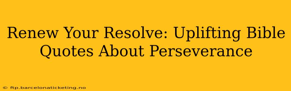 Renew Your Resolve: Uplifting Bible Quotes About Perseverance