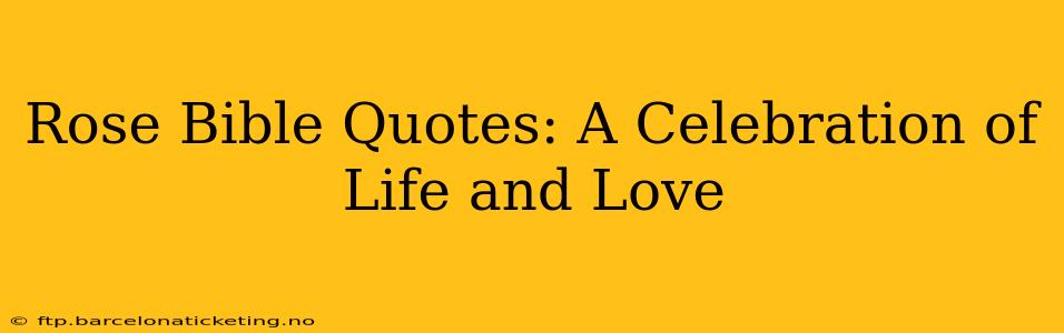 Rose Bible Quotes: A Celebration of Life and Love