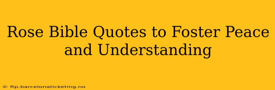 Rose Bible Quotes to Foster Peace and Understanding