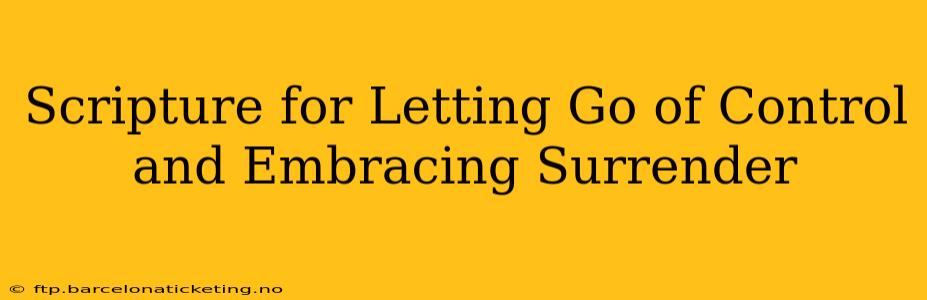 Scripture for Letting Go of Control and Embracing Surrender