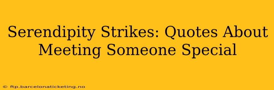 Serendipity Strikes: Quotes About Meeting Someone Special