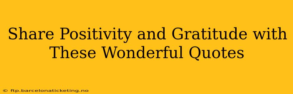 Share Positivity and Gratitude with These Wonderful Quotes
