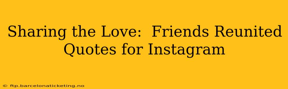 Sharing the Love:  Friends Reunited Quotes for Instagram
