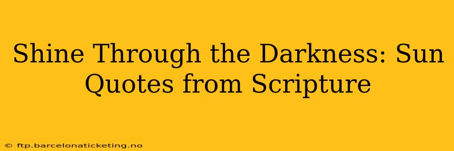 Shine Through the Darkness: Sun Quotes from Scripture