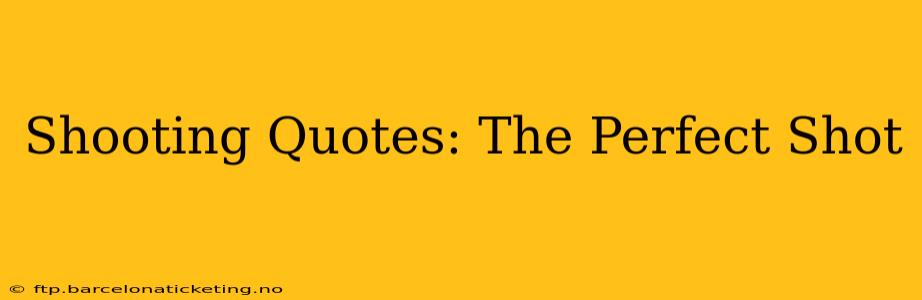 Shooting Quotes: The Perfect Shot