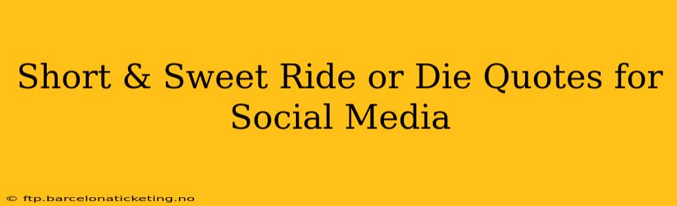 Short & Sweet Ride or Die Quotes for Social Media