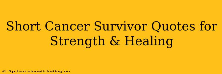 Short Cancer Survivor Quotes for Strength & Healing